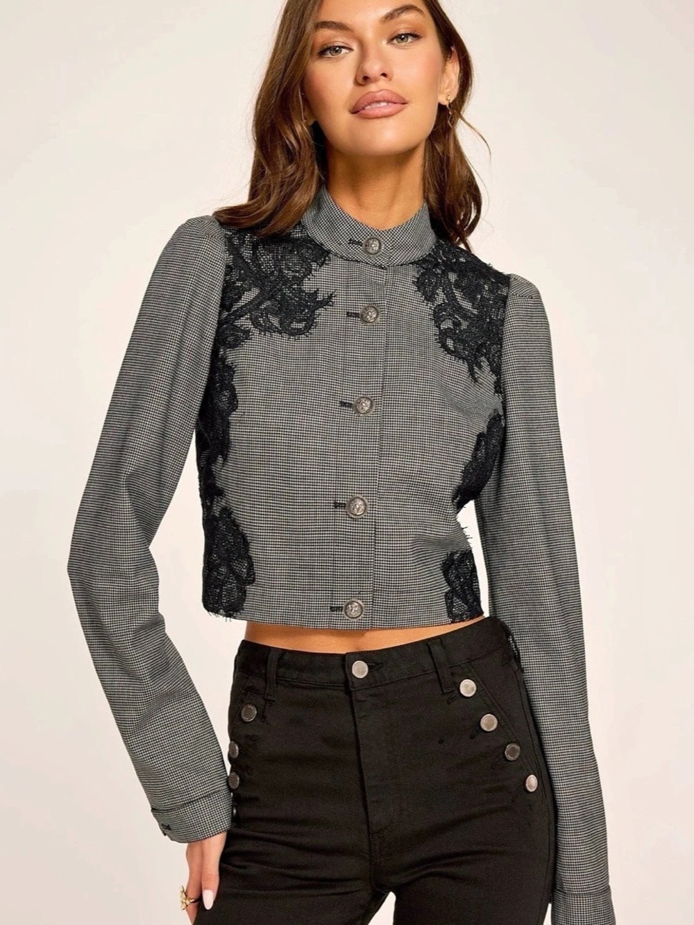 Ramy Brook Elsa Houndstooth Embellished Jacket sz 10 taking off my posh on 9/26!